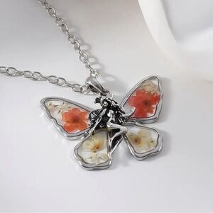 "Botanical Guardian" Ethereal Butterfly Necklace